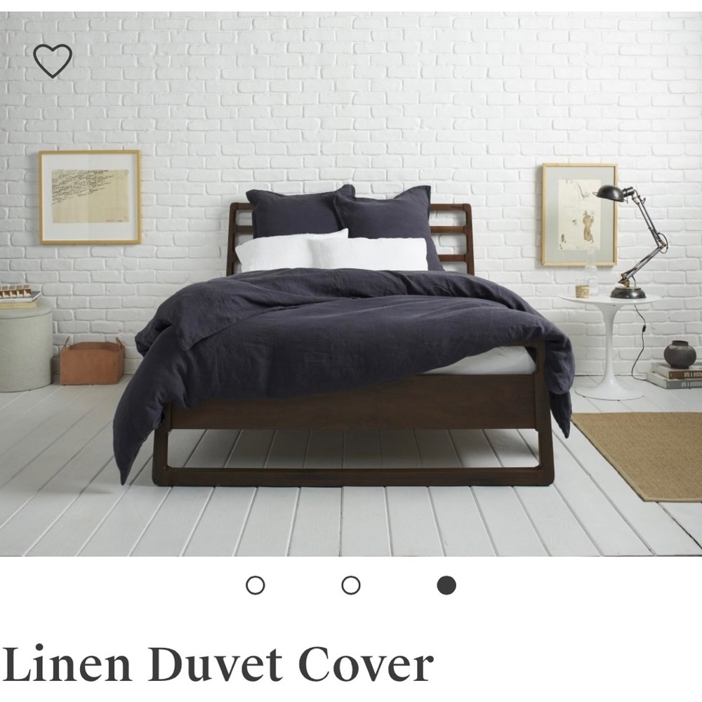 Full/Queen parachute 100% linen duvet in the color coal